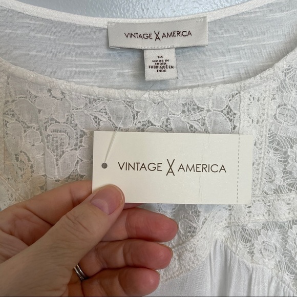 Vintage X America NWT White Lace Bodice Top Sz M - Picture 10 of 11